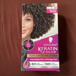 Schwarzkopf Keratin Permanent Hair Dye Cream, 5.0 Medium Brown NEW